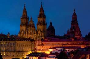 Beeld bij Santiago de Compostela: De kathedraal van de heilige Jacobus